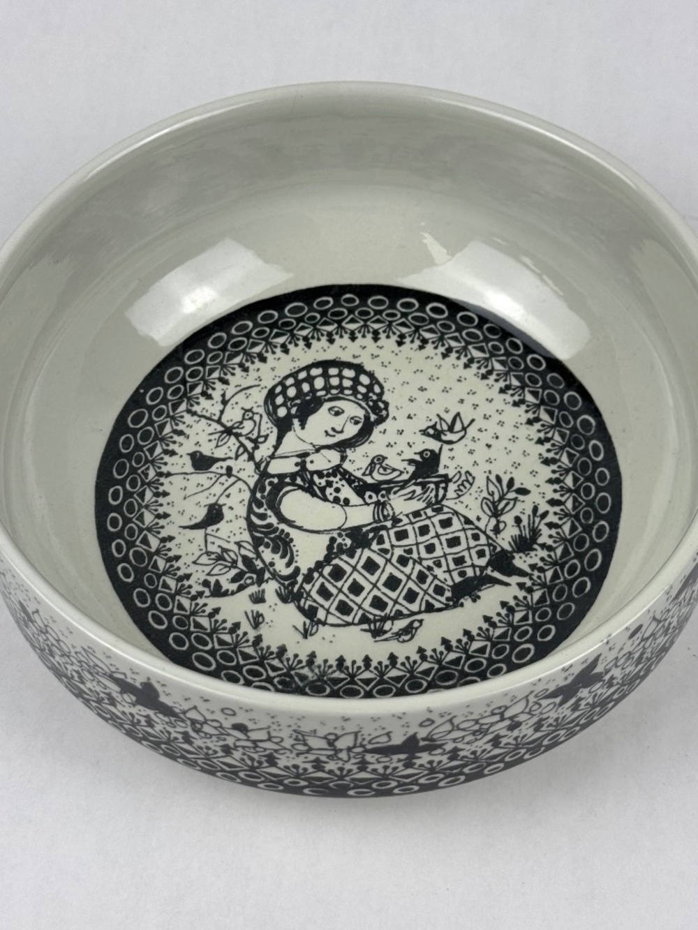RARE Vintage MCM Nymolle Bjorn Wiinblad The Seasons Winter Cereal Bowl Denmark